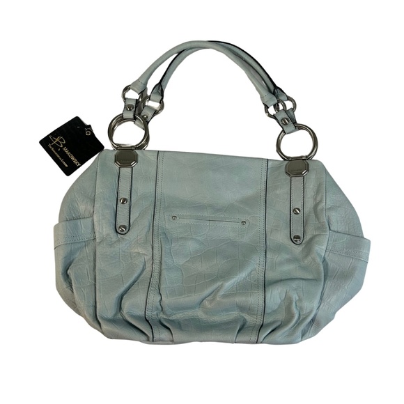 b. makowsky NWT Leather Cornith-style Tote in Bluebell - Picture 2 of 10